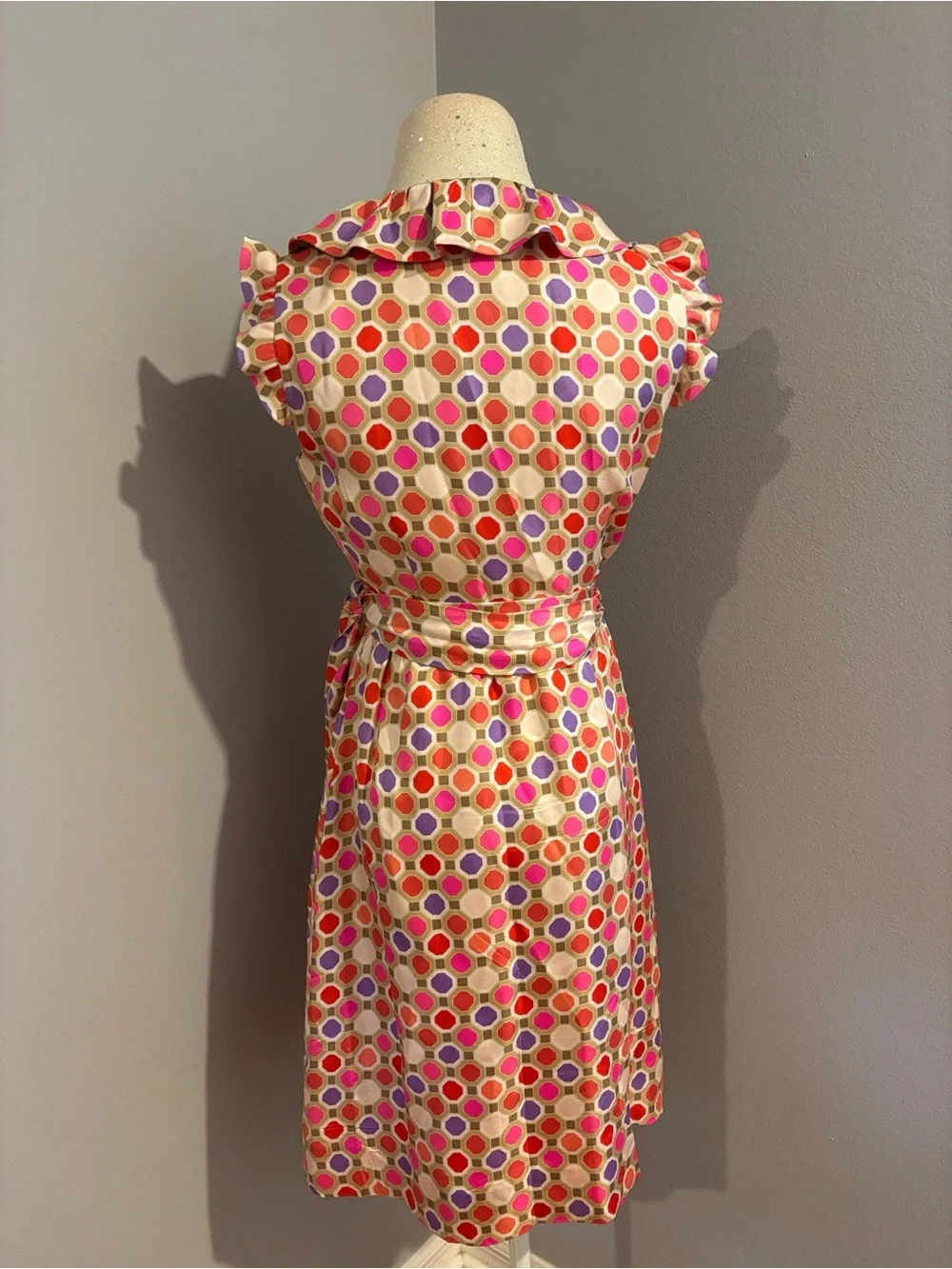 kate spade Pink & Red Polka Dot Wrap Midi Dress